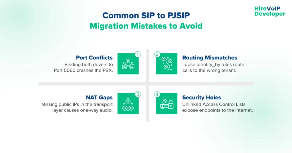 Common SIP to PJSIP migration mistakes to avoid
