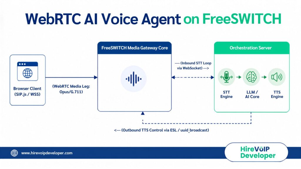 WebRTC AI Voice Agent on FreeSWITCH 