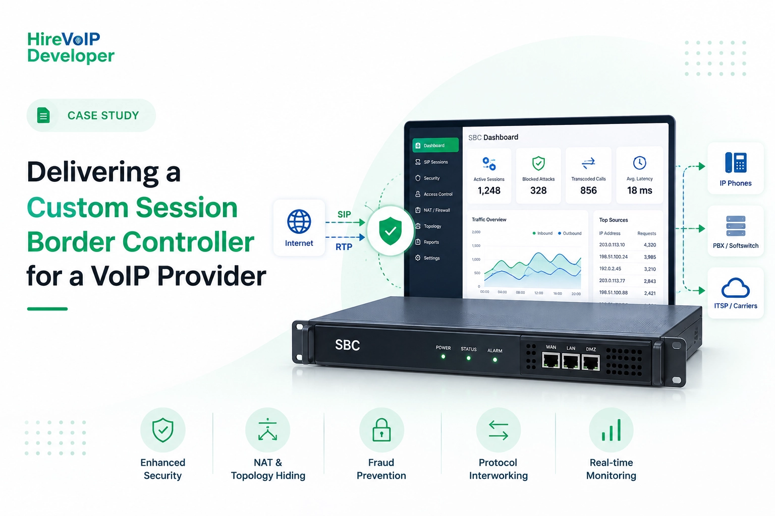 Custom Session Border Controller for voip provider